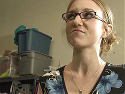 Nerdy math tutor pulls out her big sex toy to motivate a lusty blonde lesbian