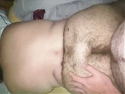 fucking hairy slut from behind making them cream on on white cock